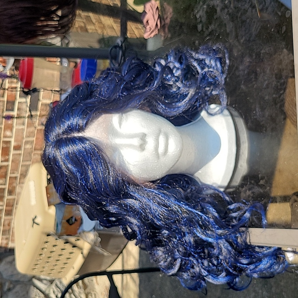 Super fun funky blue wig
